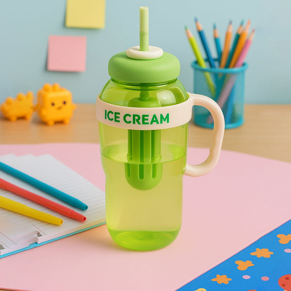 Shop Cute Ice-Cream Theme Bottle Sipper with Handle & Straw – www