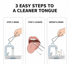 Tongue Cleaner For Kids & Adults | Tongue Scraper For Bad Breath, Maintain Oral Hygiene for Daily Use | for Fresh Breath & Bacteria Removal | Improved Taste (Steel, Copper, Tongue Cleaner / 1 Pc)